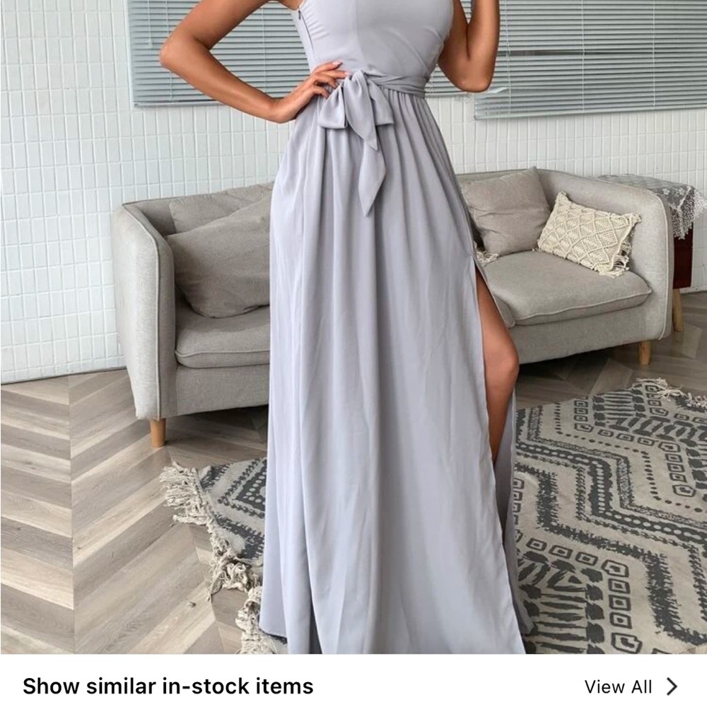 SHEIN prom or wedding guest dress. Light grey, size large - Picture 2 of 11